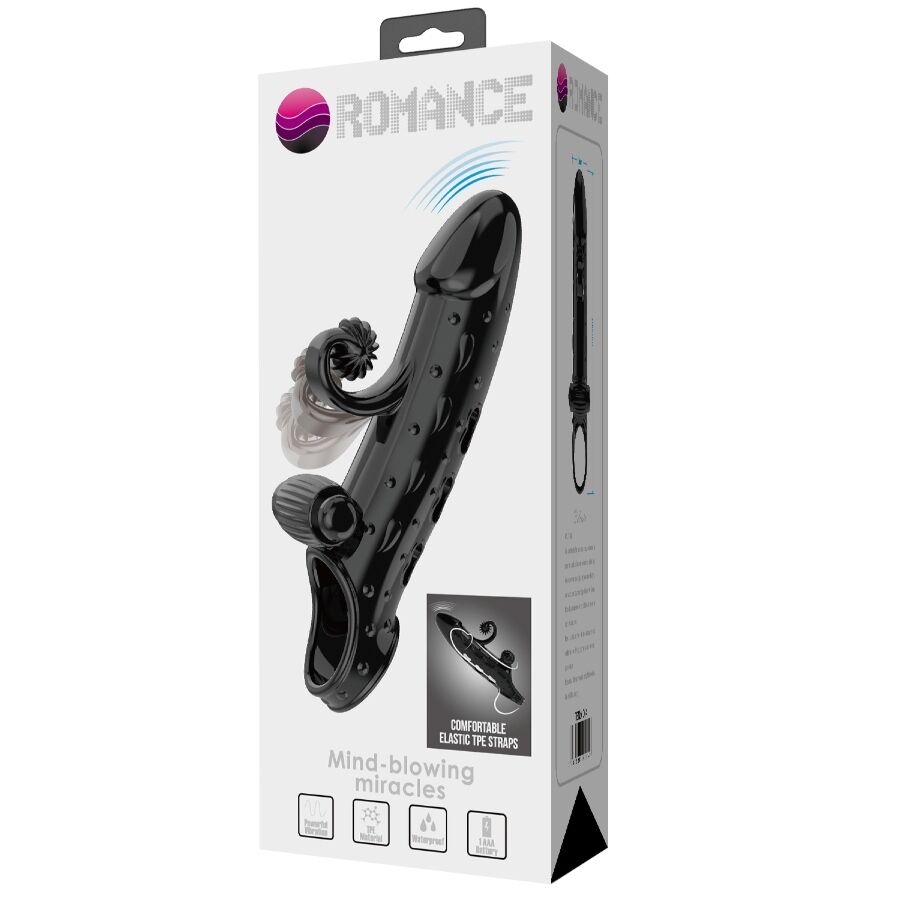 Romance Vibrating Penis Sleeve Black