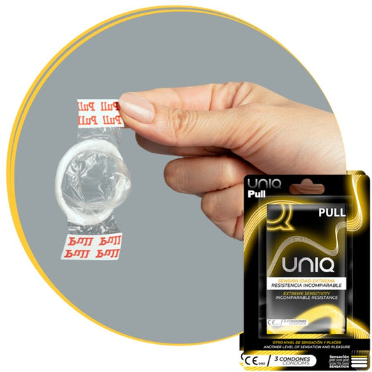 Uniq Pull Latex Free Condoms With Strips 3 Units