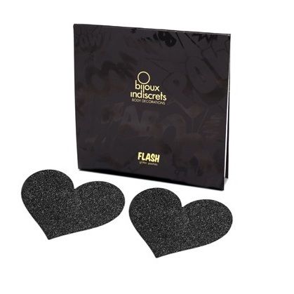 Bijoux Flash Collection Bijoux - Indiscrets Flash Black Heart Nipple Cuts