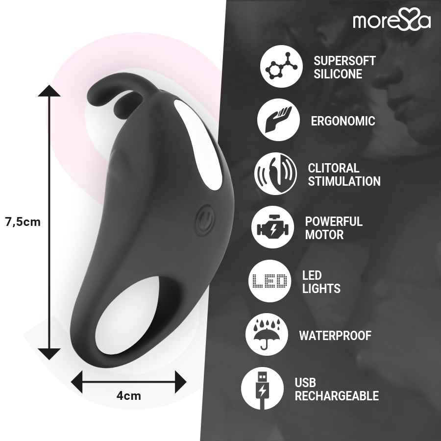 Moressa Brad Premium Silicone Rechargeable Black