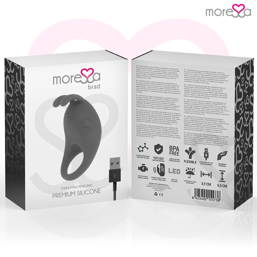 Moressa Brad Premium Silicone Rechargeable Black