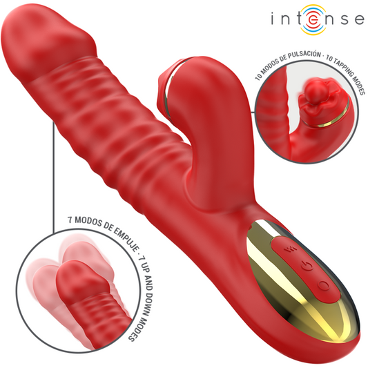 Intense Thalia Thrusting Tapping Dual Vibrator Red