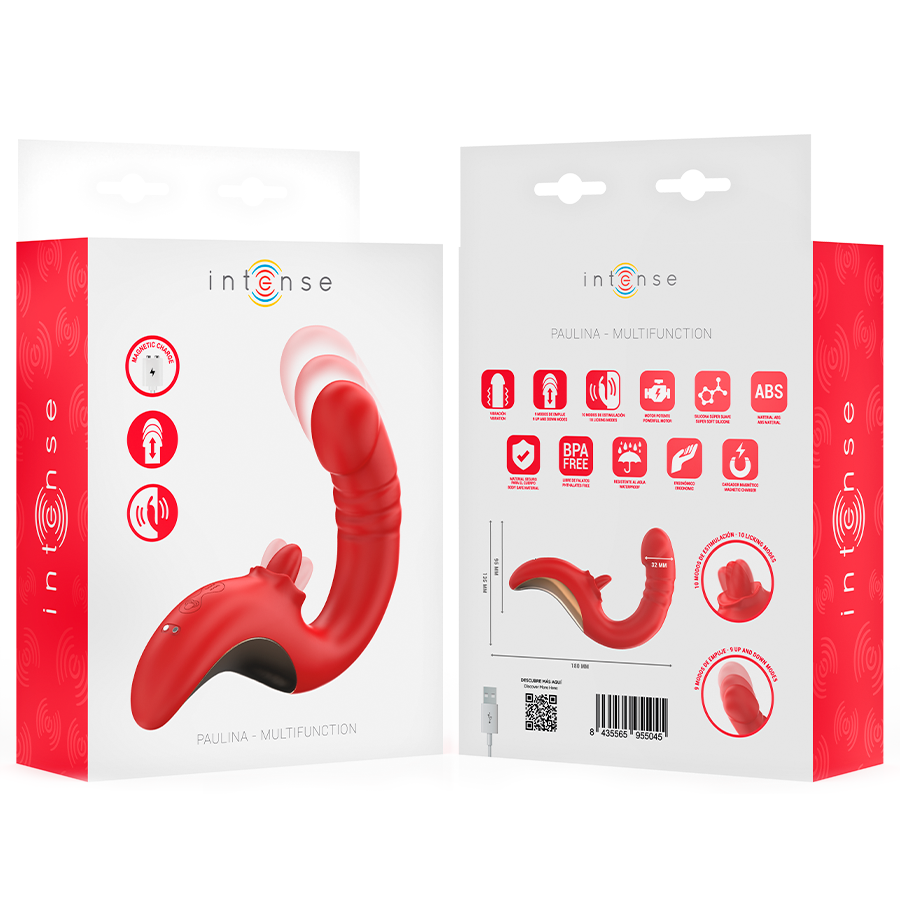 Intense Fun Intense - Paulina Vibrator And Stimulator In U Shape Red
