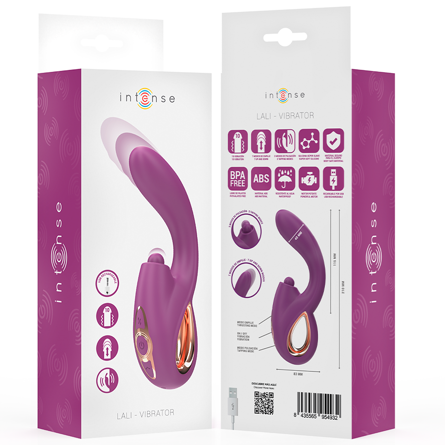 Intense Fun Intense - Lali Multifunction G-Spot Vibrator Tapping & Thrust & Vibration Purple