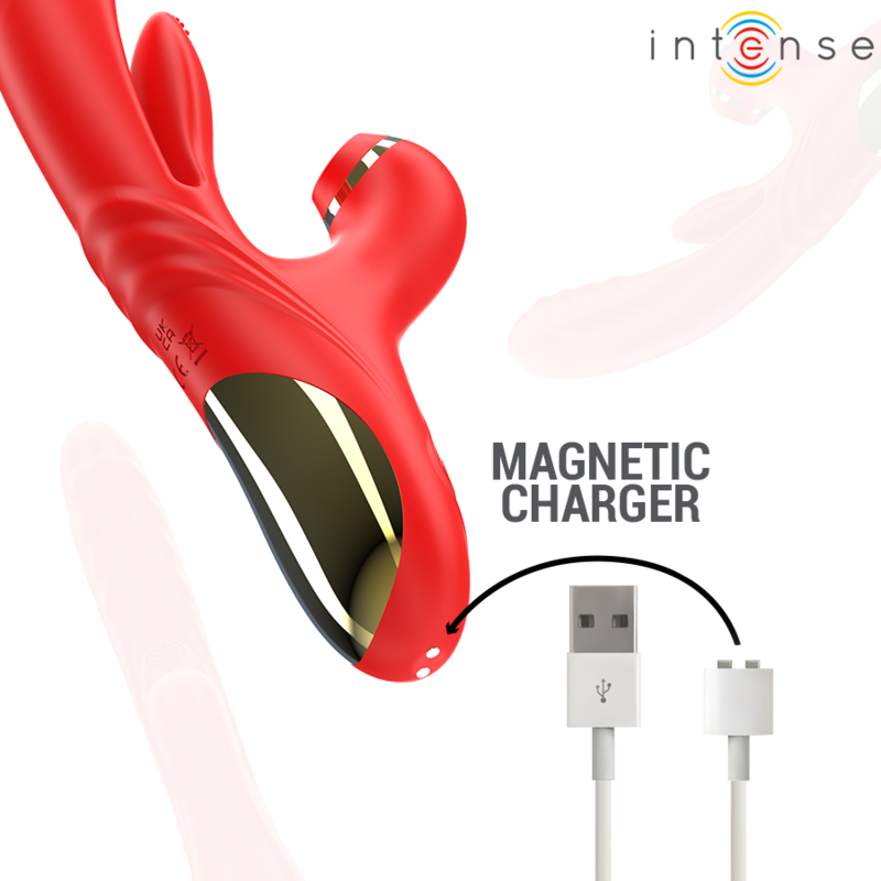 Intense Karol Multifunction Vibrator Thrust & Stimulation & Suction Red