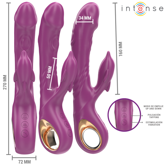 Intense Fun Intense - Halle Multifunction Vibrator With Dolphin Stimulating Tongue Purple