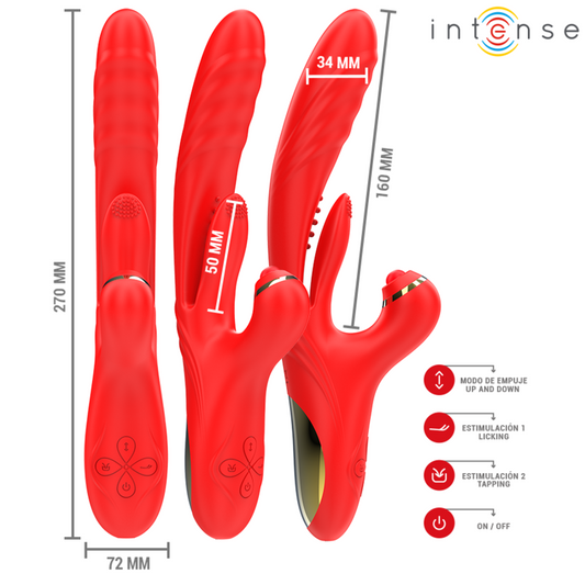 Intense Fun Intense - Rosalia Multifunction Vibrator 3 In 1 Red