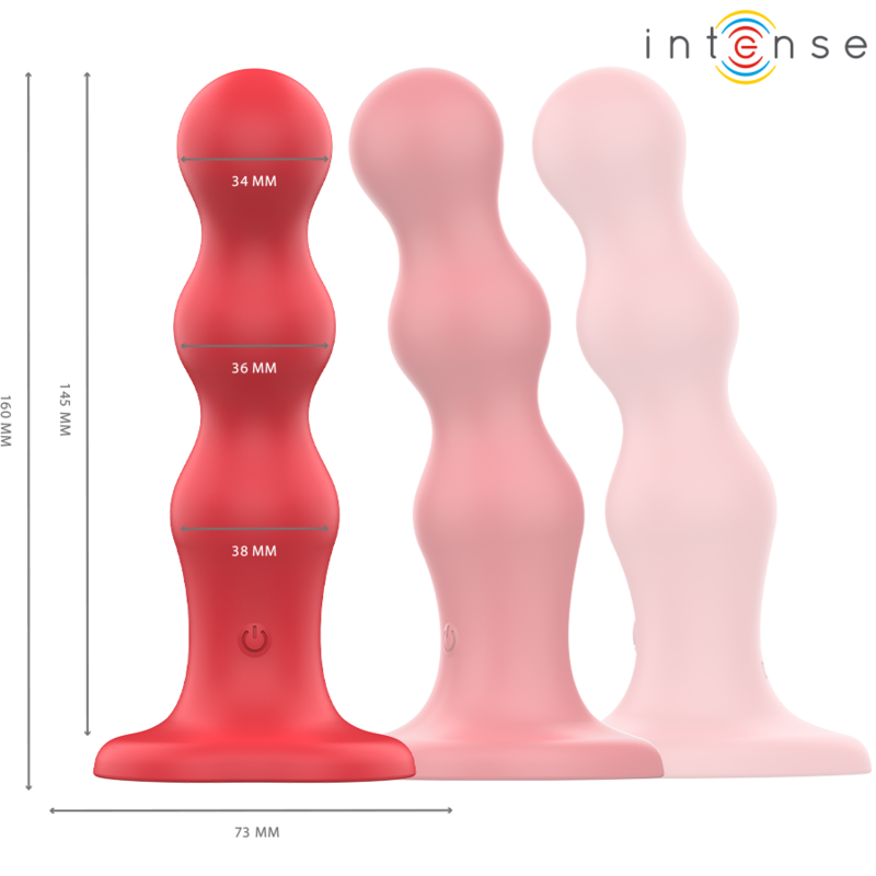 Intense Cody Vibrator with Suction Cup & Remote Control Red