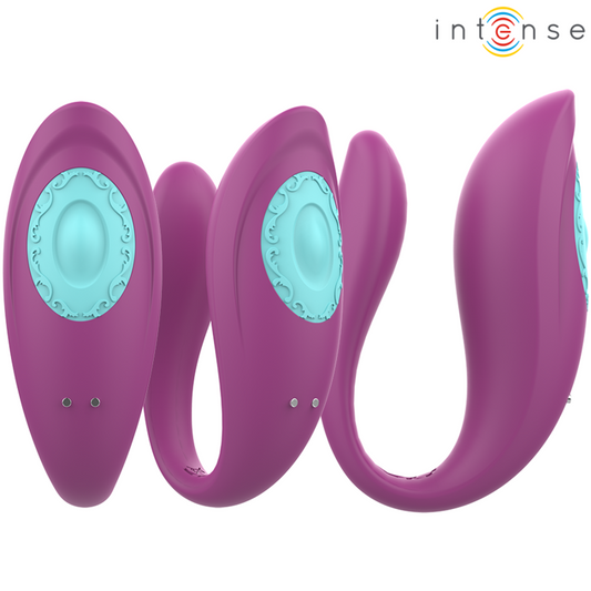 Intense Couples Toys Intense - Annie U-Shaped Vibrator And Stimulator Purple Remote Control