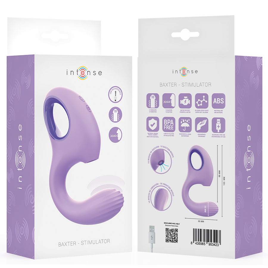 Intense Baxter Dual Vibrator & Stimulator with Remote Violet