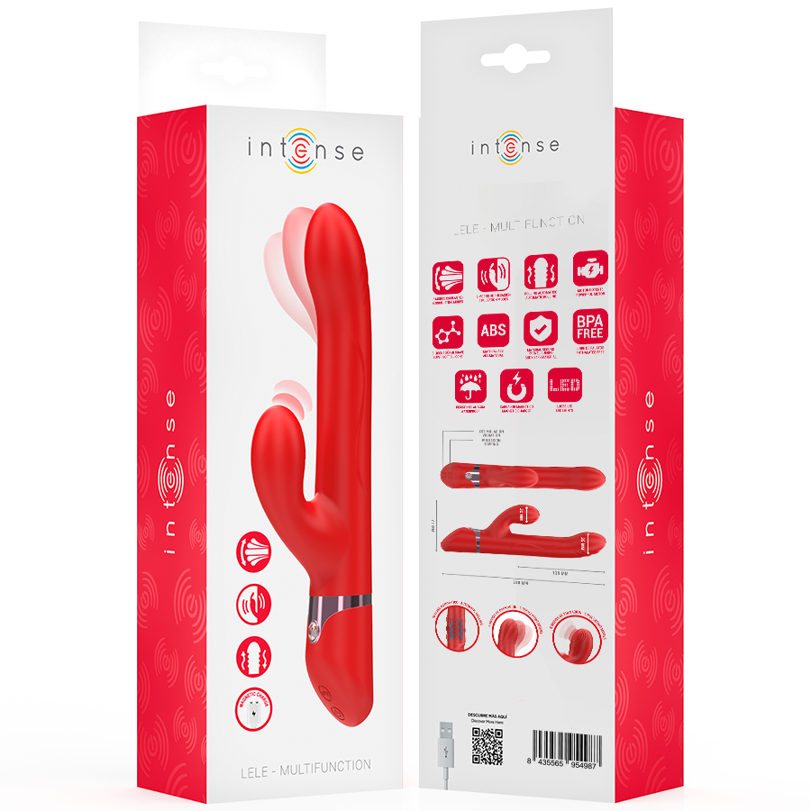 Intense Fun Intense - Lele Multifunction Vibrator Rotating & Oscillation & Stimulation Red