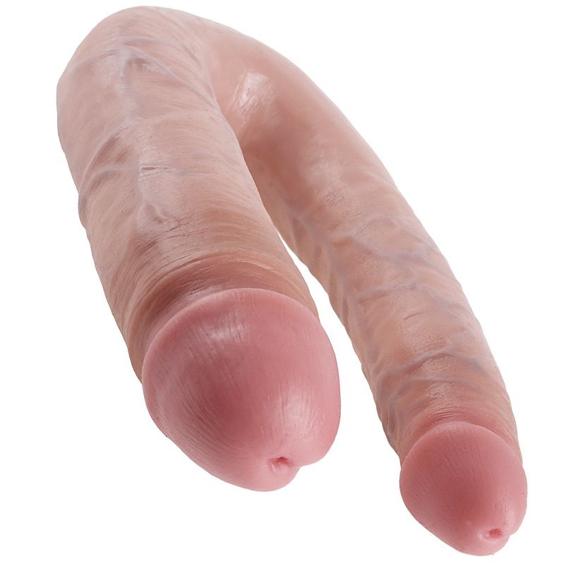 King Cock U-Shaped Large Double Trouble Flesh 17.8 Cm