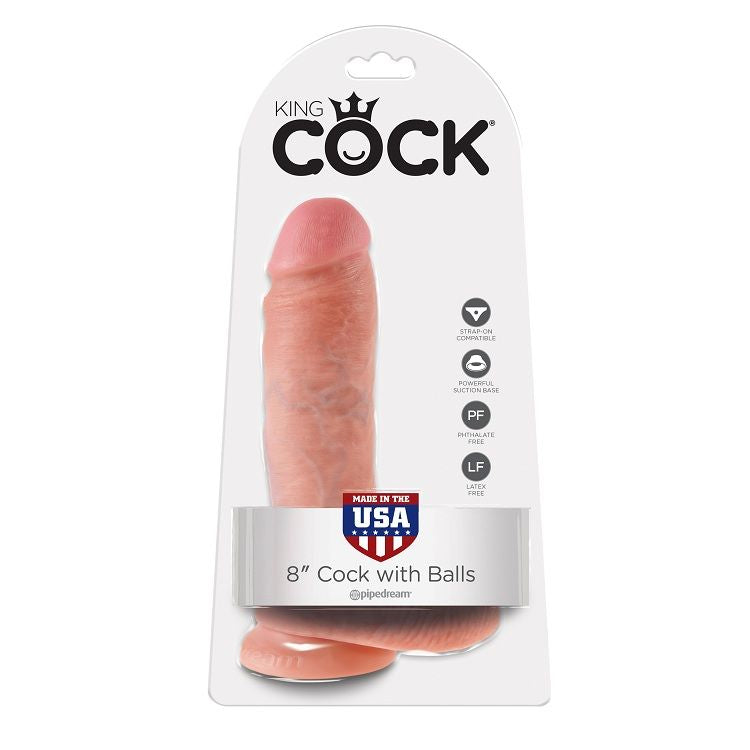 King Cock 8 Dildo Flesh With Balls 20.3 Cm