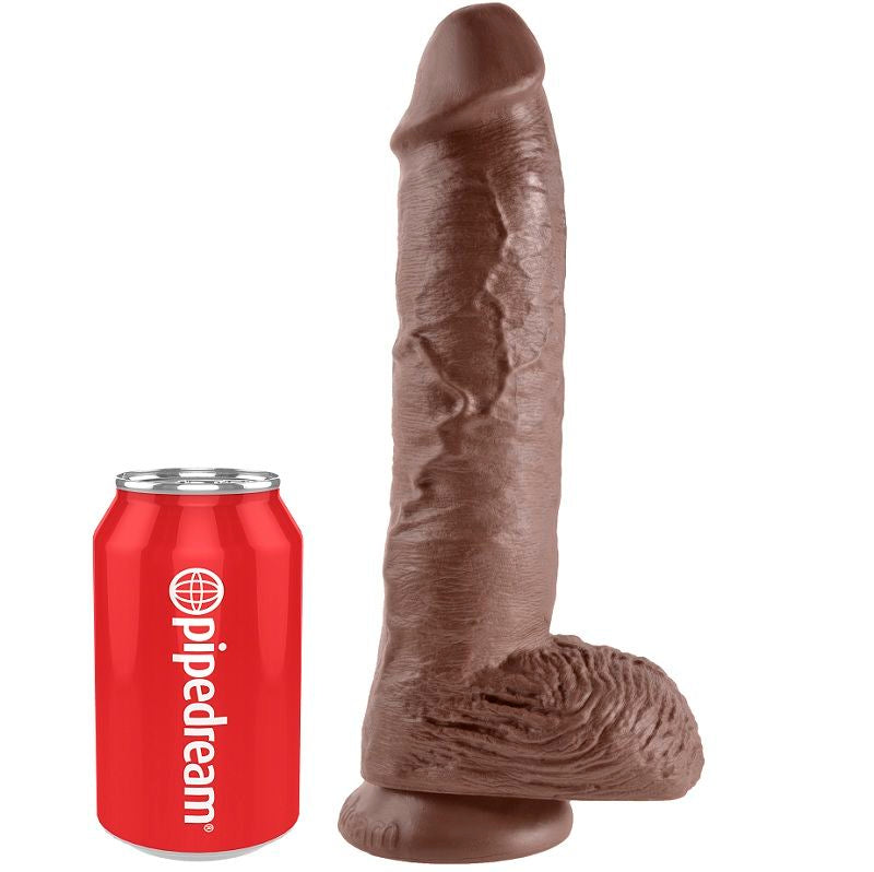 King Cock 10 Dildo Brown With Balls 25.4 Cm