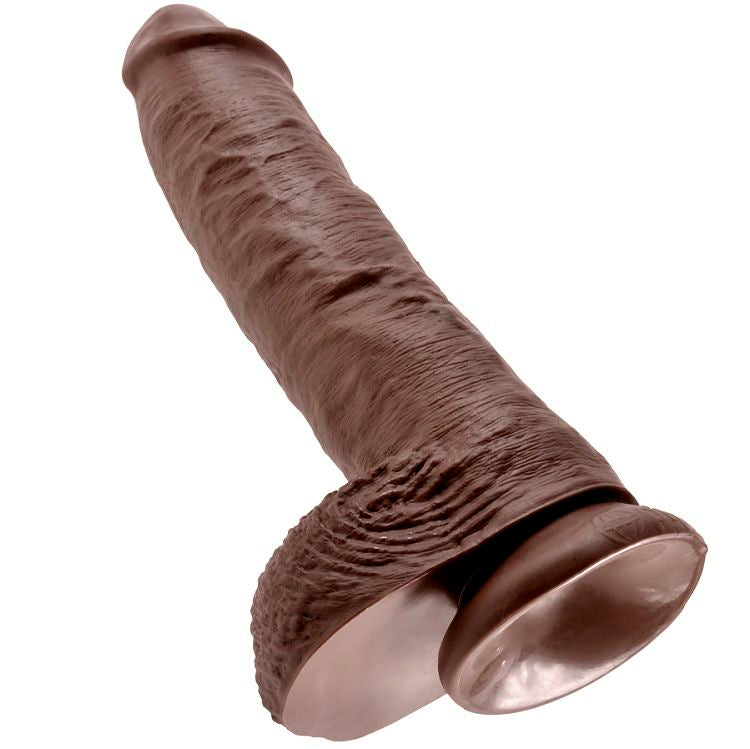 King Cock 10 Dildo Brown With Balls 25.4 Cm