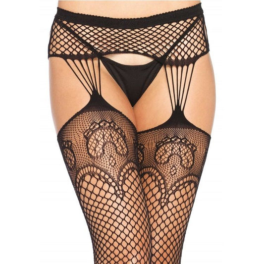 Leg Avenue Hosiery Leg Avenue - Net Stockings With Garter Lines