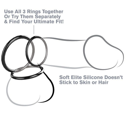 Fantasy C-Ringz Silicone 3 Ring Stamina Set