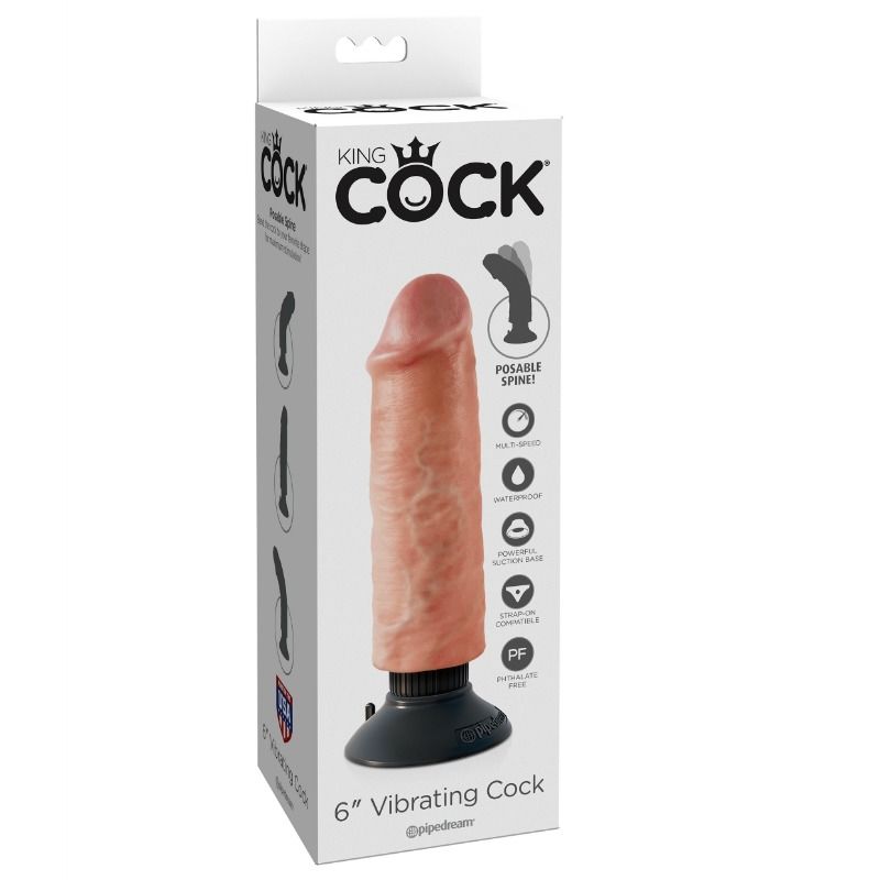 King Cock 15.24 Cm Vibrating Cock Flesh