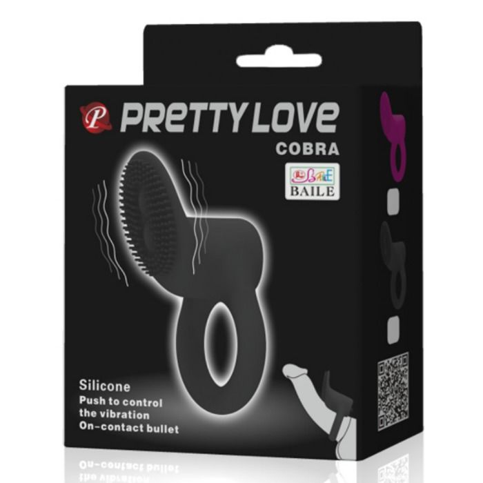 Pretty Love Male Pretty Love - Cobra Vibrator Ring Black