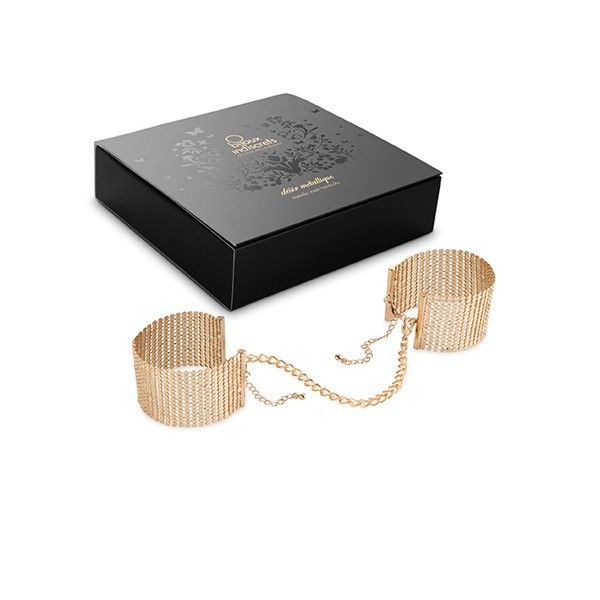 Bijoux Desire Metallique Bijoux - Désir Métallique Golden Metal Mesh Handcuffs