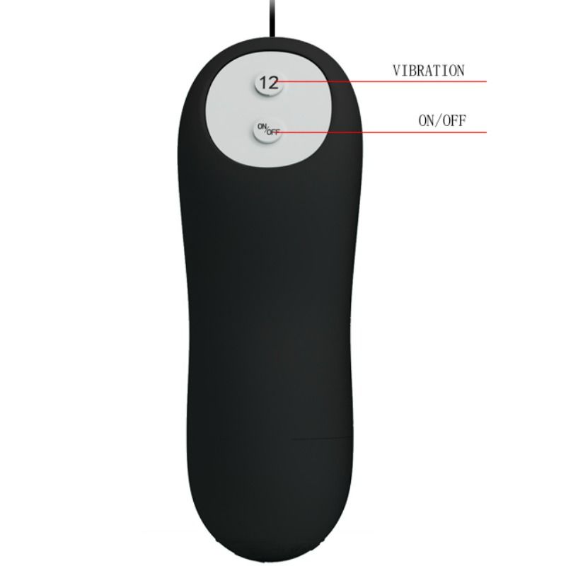 Pretty Love Silicone Anal Plug 12 Vibration Modes Black