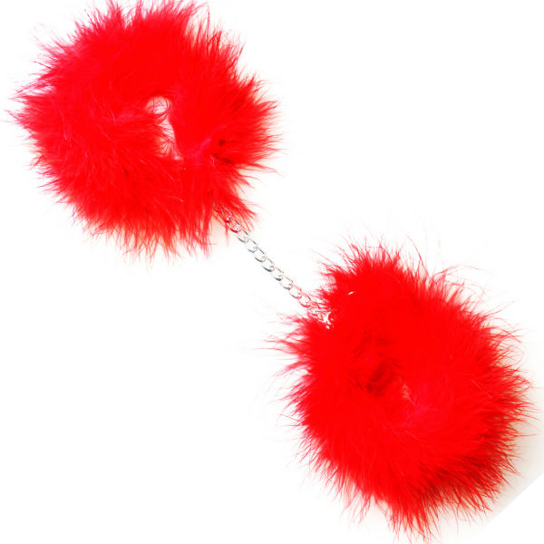 Secretplay 100% Fetish Secretplay - Red Marabou Handcuffs