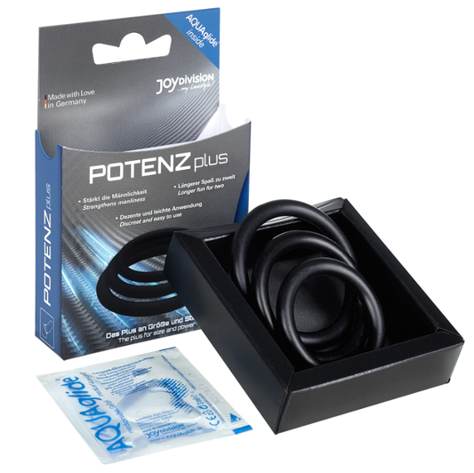 Joydivision Potenzduo Plus 3 Black Rings Set - S, M, L