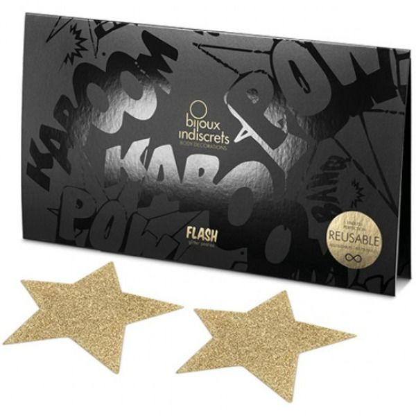 Bijoux Flash Collection Bijoux - Indiscrets Flash Golden Star Nipple Covers