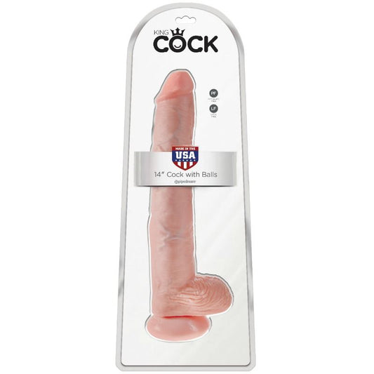 King Cock Dildo With Balls 35.6 Cm Flesh