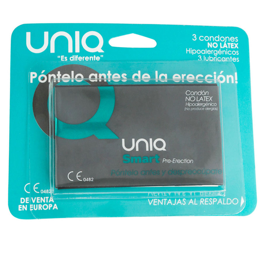 Uniq Smart Latex Free Pre-Erection Condoms 3 Units