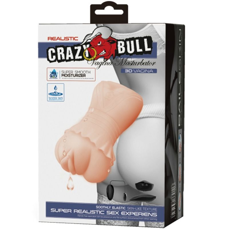 Crazy Bull Water Skin Vagina Masturbador With Vibrating Bullets
