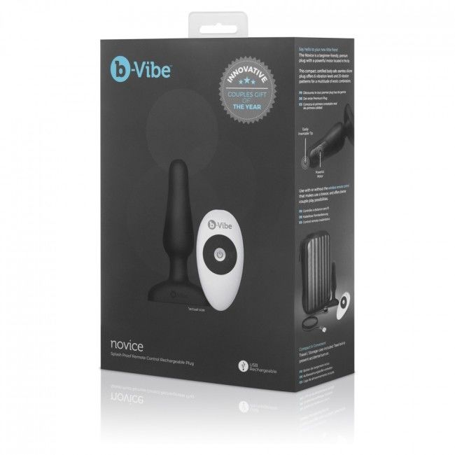 B-Vibe Novice Remote Control Anal Plug Black