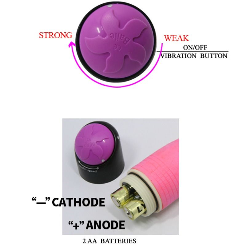 Baile Colorful Sex Realistic Vibrator Pink 23 Cm
