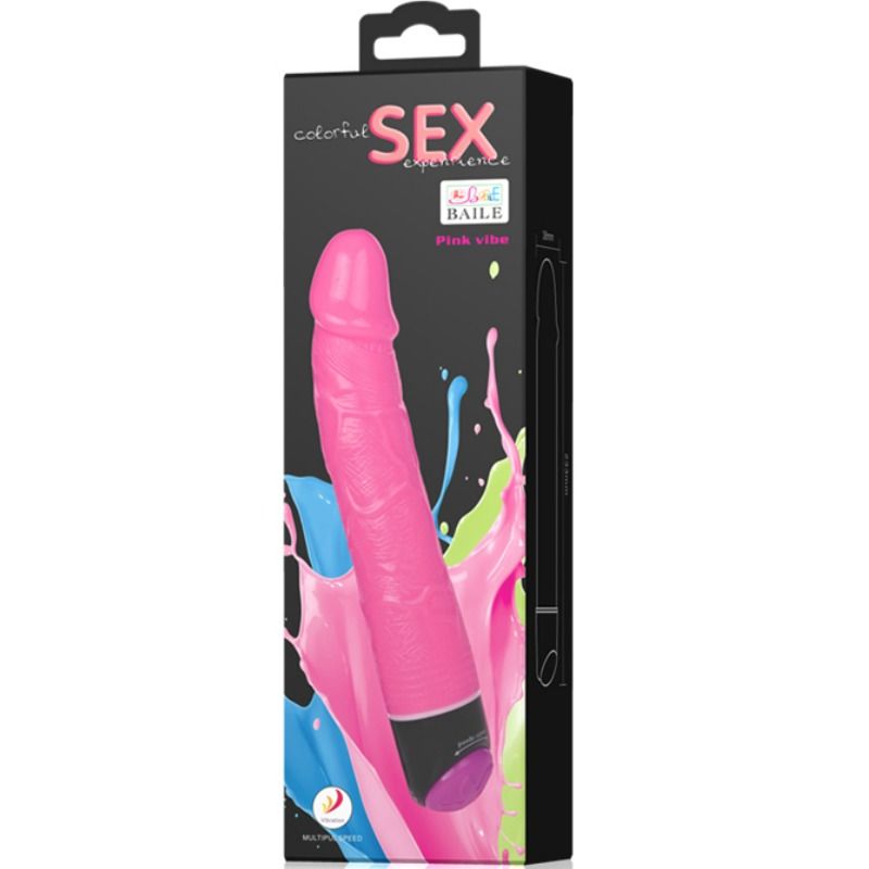 Baile Colorful Sex Realistic Vibrator Pink 23 Cm