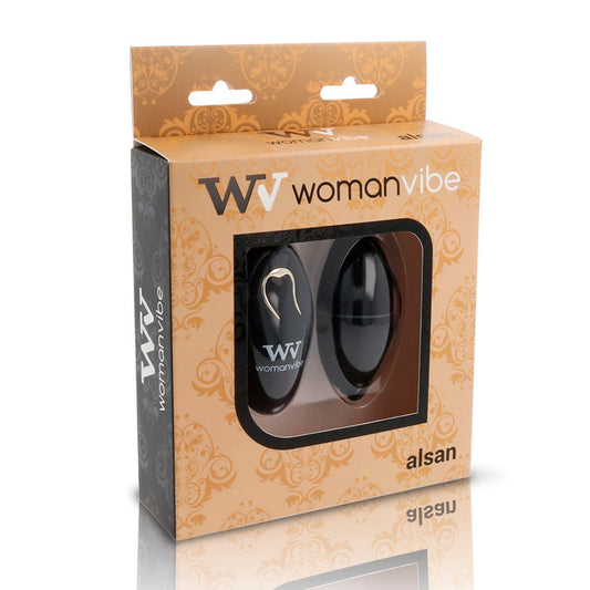 Womanvibe Alsan Egg Remote Control Black Silicone Black