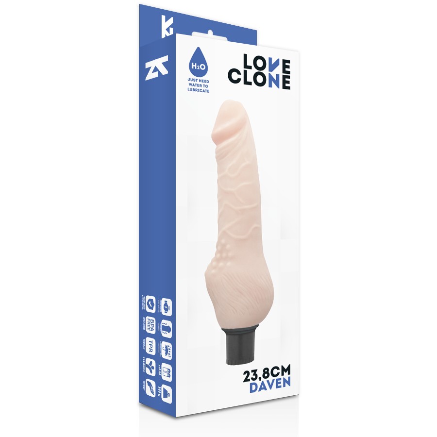 Loveclone Daven Self Lubrication Realistic 23.8 Cm -O- 3.8 Cm