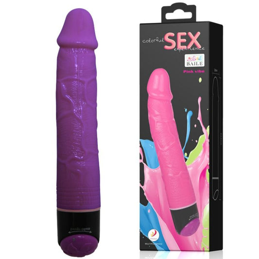 Baile Colorful Sex Lilac Realistic Vibrator 23 Cm