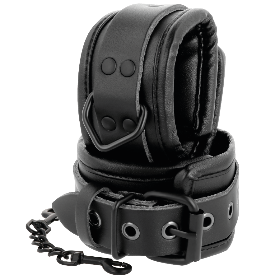 Darkness Bondage Darkness - Adjustable Black Leather Hands Handcuffs