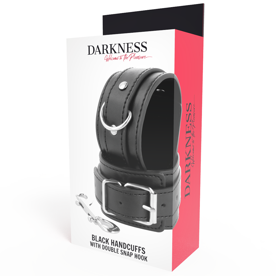 Darkness Bondage Darkness - Black Adjustable Handcuffs With Double Reinforcement Tape
