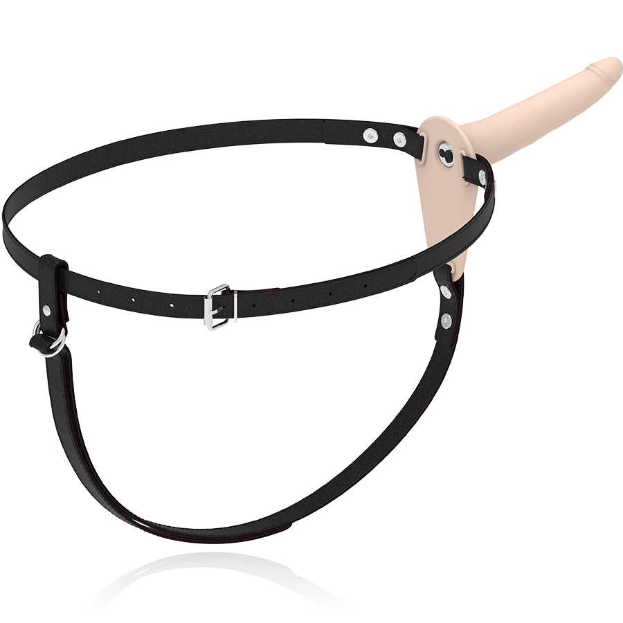 Fetish Submissive Harness Flesh Silicone Vibrator 15 Cm