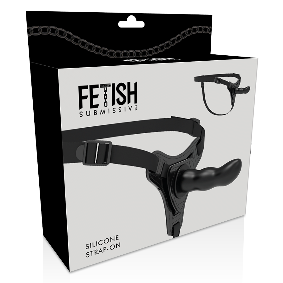 Fetish Submissive Harness Black Silicone G-Spot 16 Cm