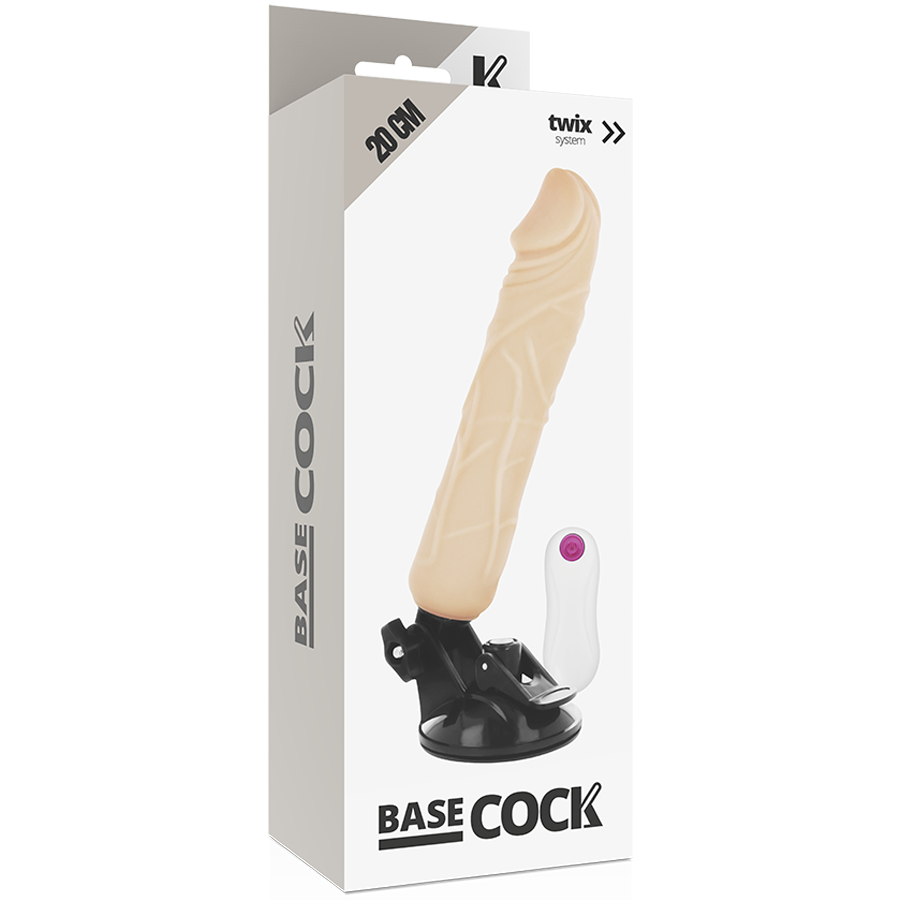 Basecock Realistic Vibrator Remote Control Flesh 20 Cm -O- 4 Cm