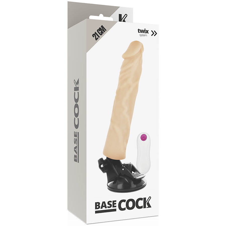Basecock Realistic Vibrator Remote Control Flesh 21 Cm -O- 4 Cm