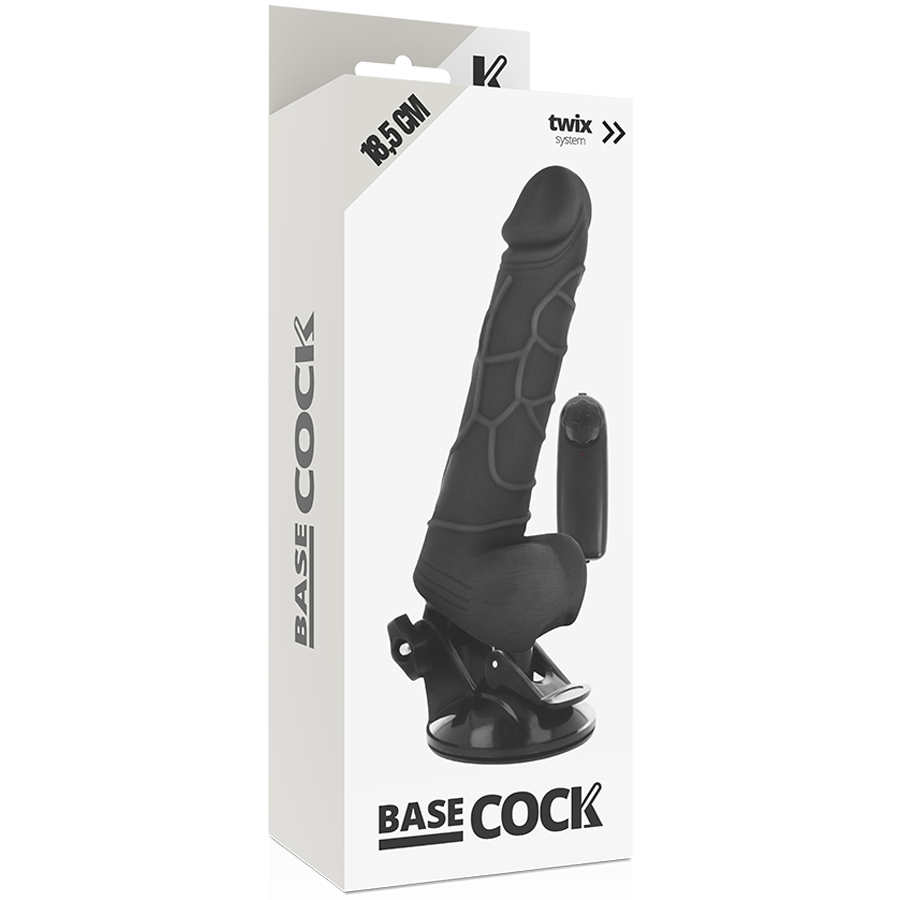 Basecock Realistic Vibrator Remote Control Flesh 18.5 Cm -O- 4Cm