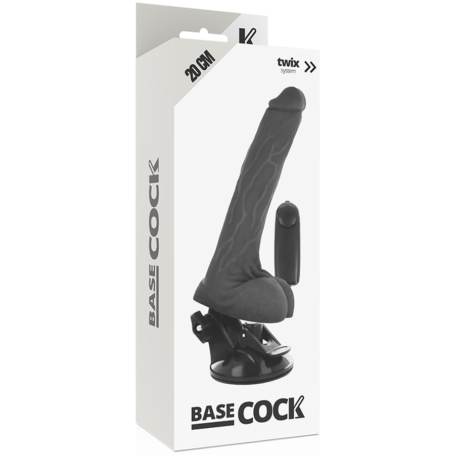 Basecock Realistic Natural Remote Control Vibrator With Testicles 20 Cm -O- 4 Cm
