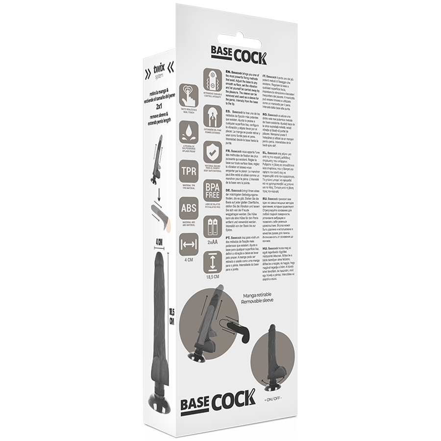 Basecock Realistic Vibrator 2-1 Flesh 18.5 Cm -O- 4 Cm