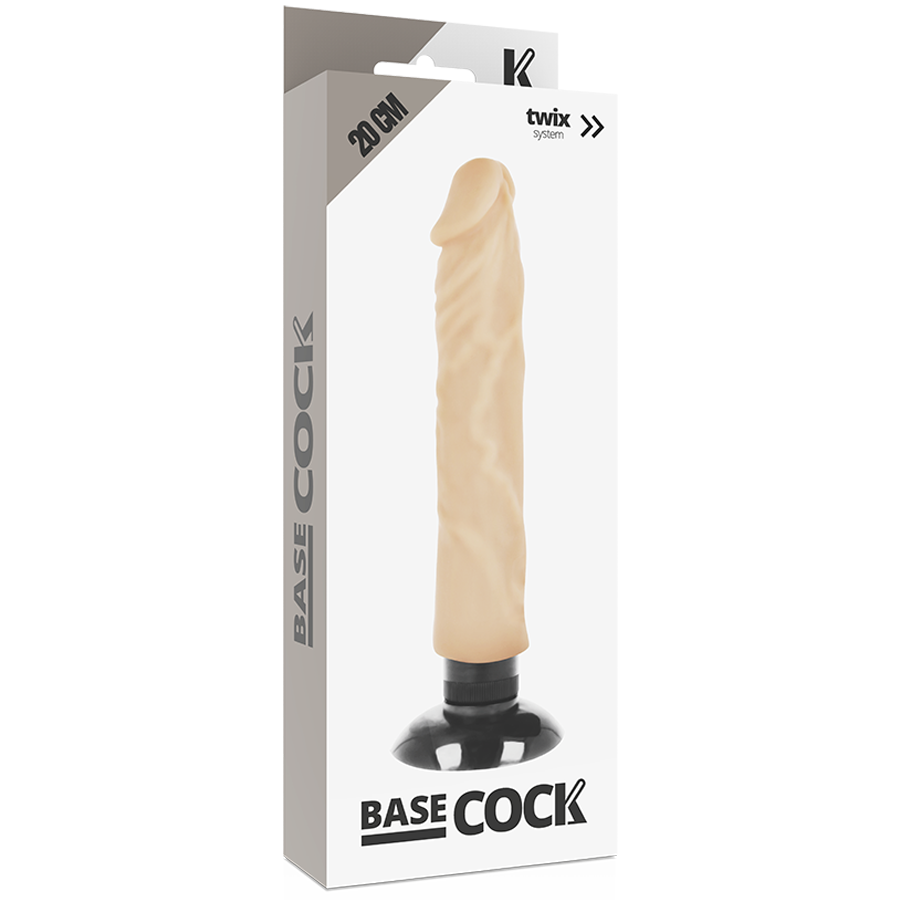 Basecock Realistic Vibrator 2-1 Flesh 20 Cm -O- 4 Cm