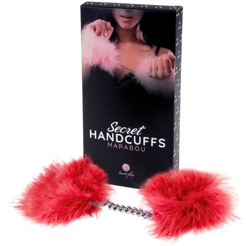 Secretplay 100% Fetish Secretplay - Red Marabou Handcuffs