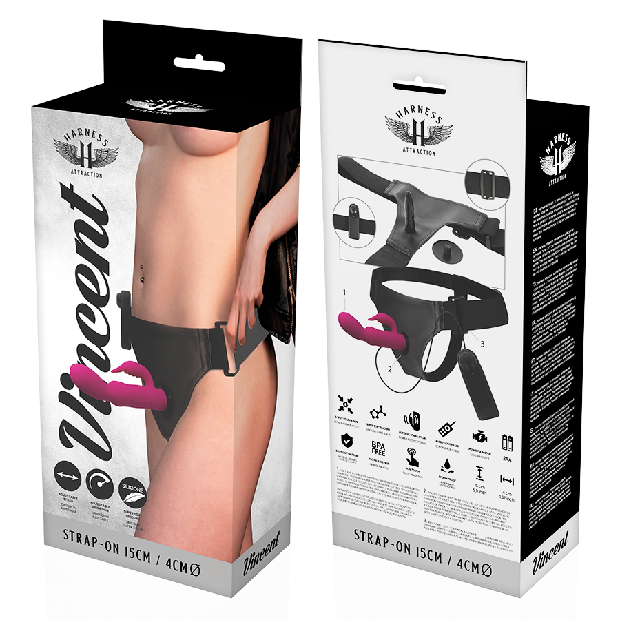 Harness Attraction Rnes Vibrator Rabbit Vincent 15 Cm -O- 4 Cm