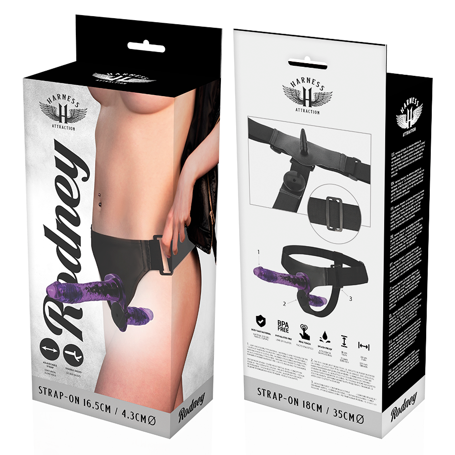Harness Attraction Rodney Double Penetraci N Vibrator 18 Cm -O- 3.5 Cm